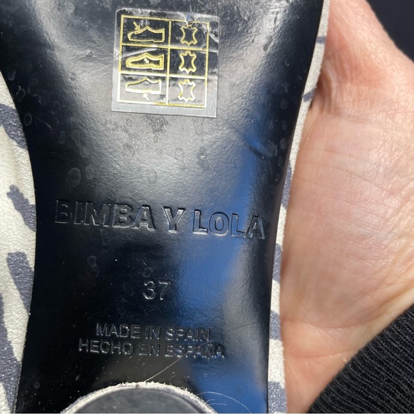 Italian Leather Bimba Y Lola Women's Zebra Print Flats - Picture 6 of 8